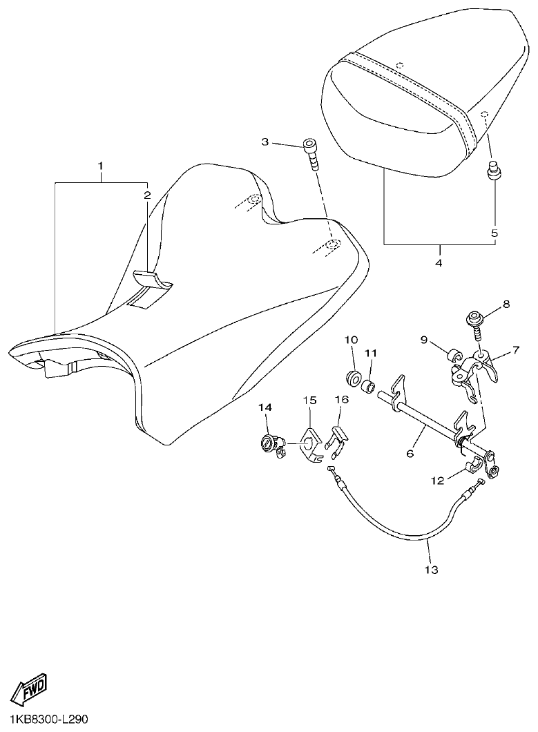 Yamaha R1 SEAT parts diagram