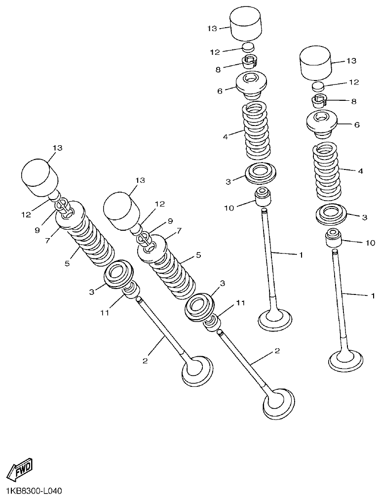 Yamaha R1 VALVE parts diagram