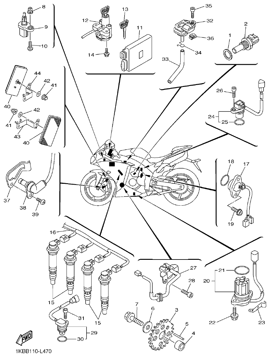 Yamaha R1 ELECTRICAL 1 parts diagram