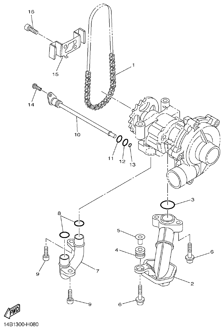 Yamaha R1 OIL PUMP parts diagram