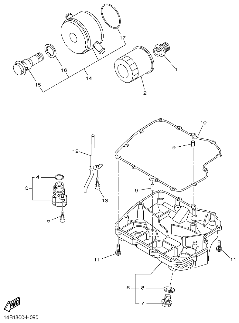 Yamaha R1 OIL CLEANER parts diagram