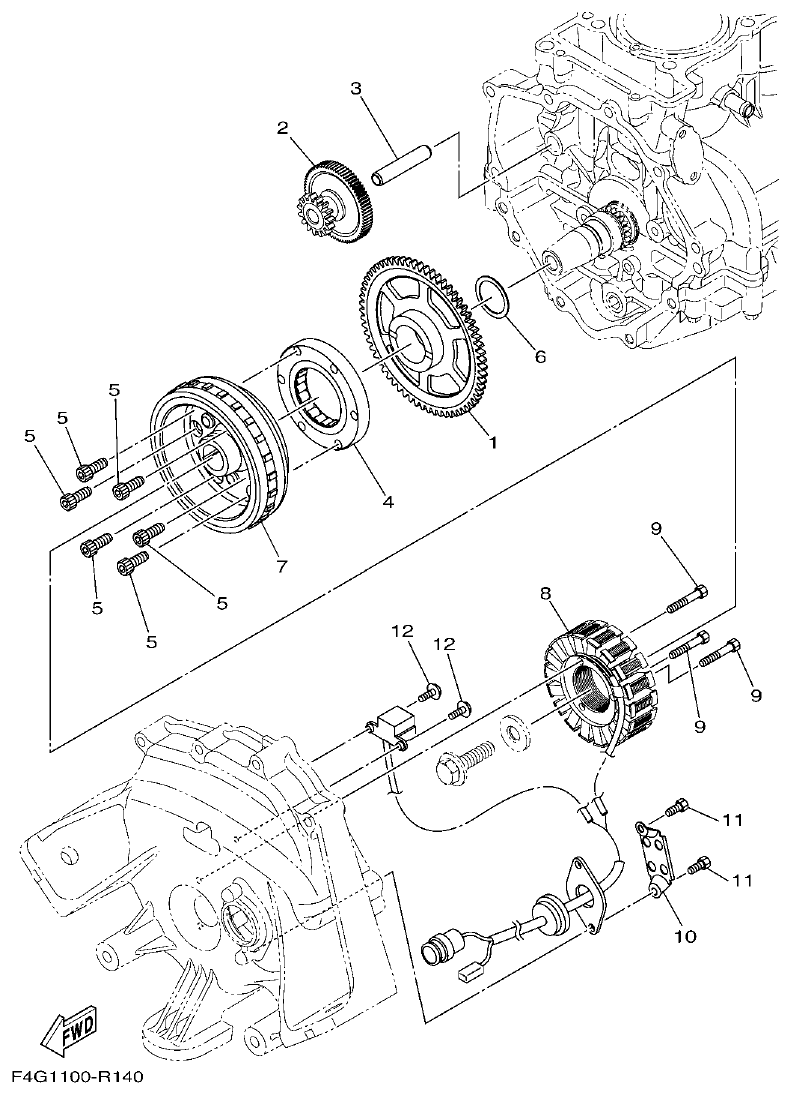 Yamaha VX1050 GENERATOR parts diagram