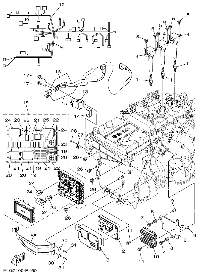 Yamaha VX1050 ELECTRICAL 1 parts diagram