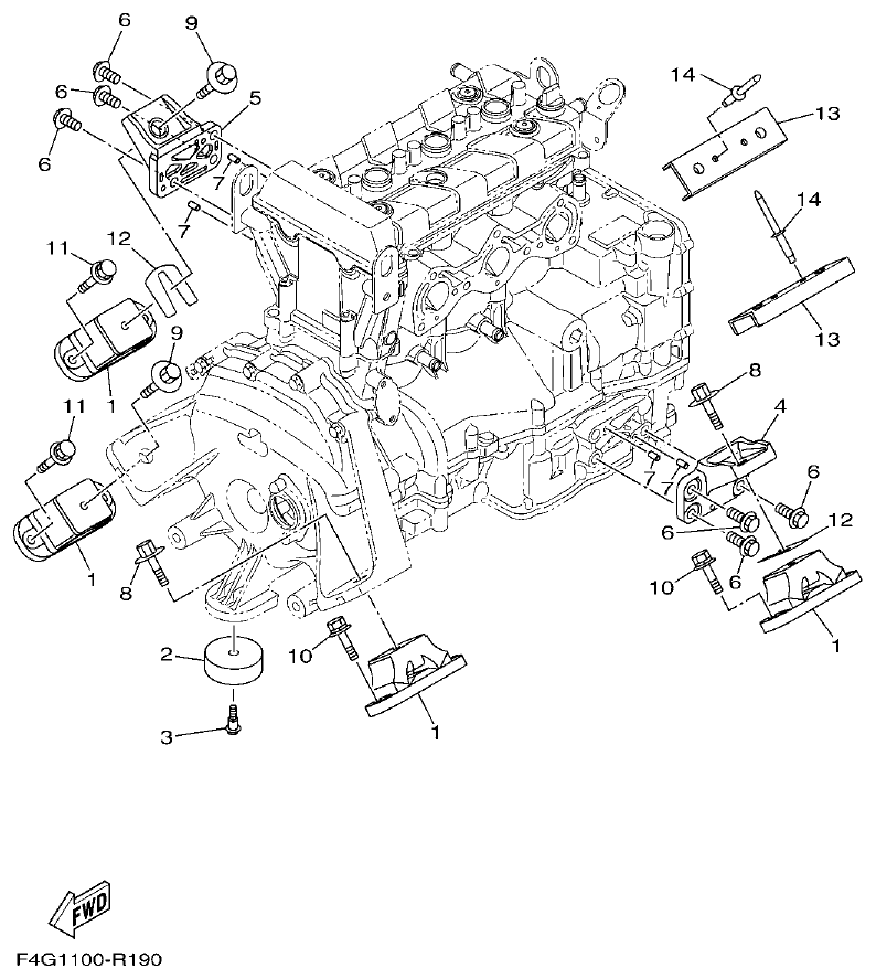 Yamaha VX1050 ENGINE MOUNT parts diagram