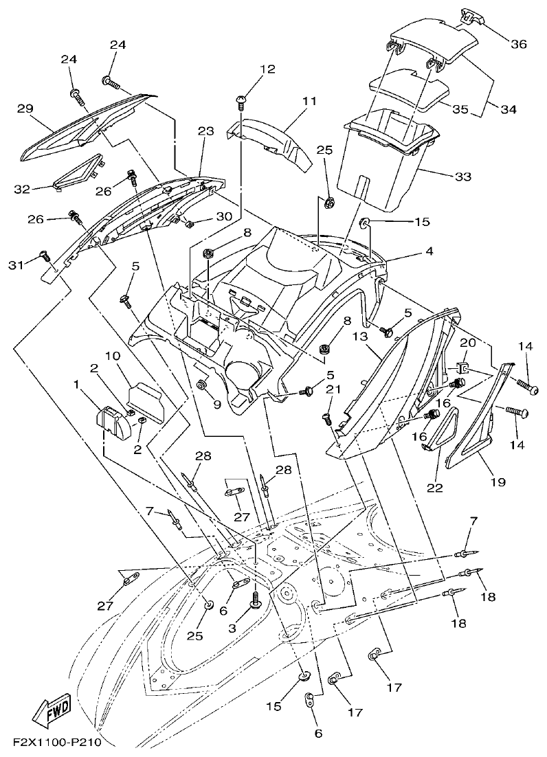 Yamaha VX1050 ENGINE HATCH 1 parts diagram