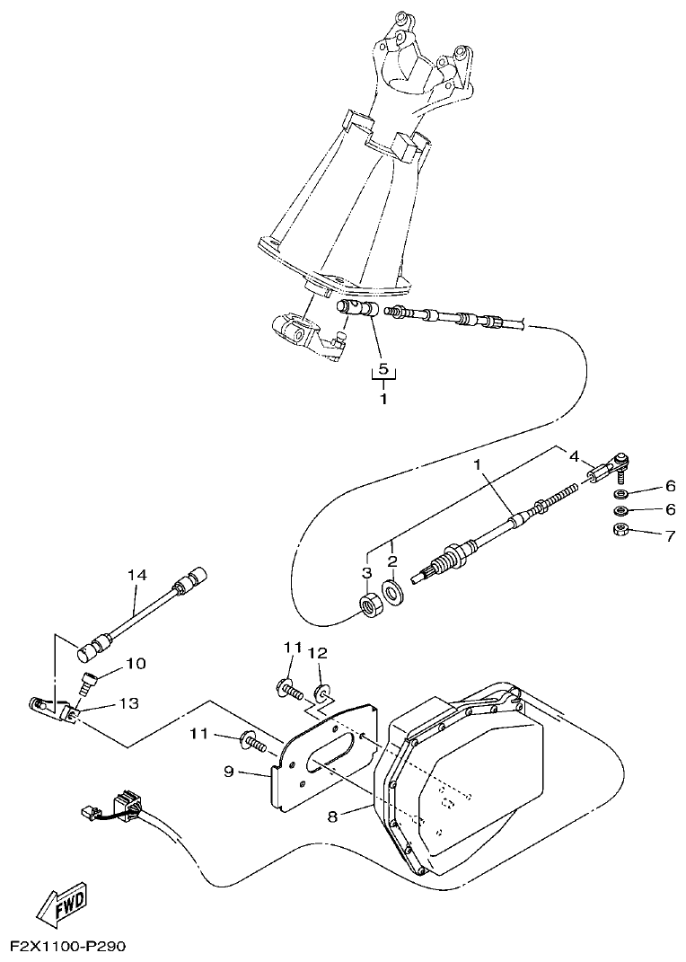 Yamaha VX1050 CONTROL CABLE parts diagram