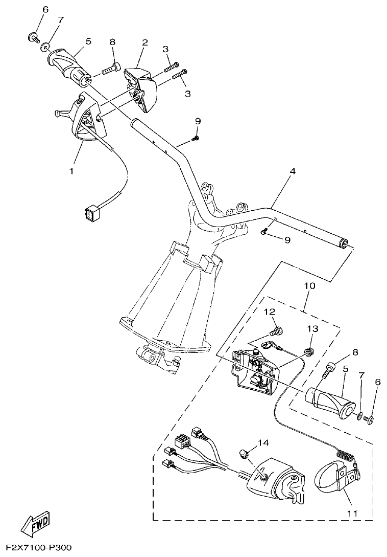 Yamaha VX1050 STEERING 1 parts diagram