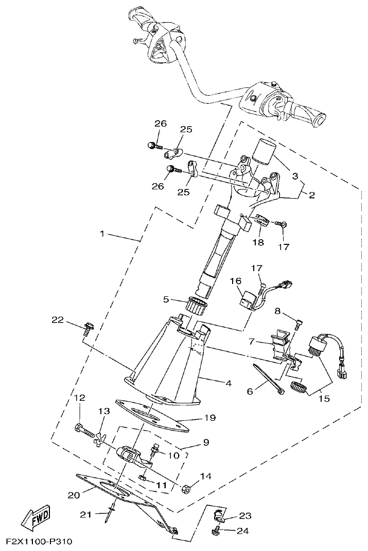 Yamaha VX1050 STEERING 2 parts diagram