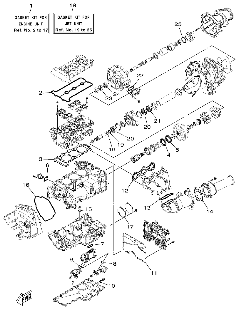 Yamaha VX1050 REPAIR KIT 1 parts diagram