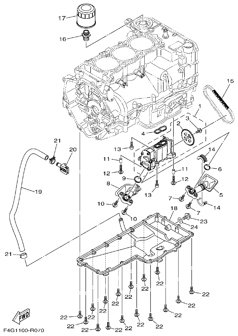Yamaha VX1050 OIL PUMP parts diagram