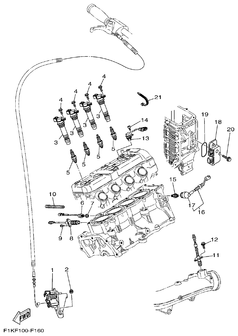 Yamaha F1KW ELECTRICAL 2 parts diagram