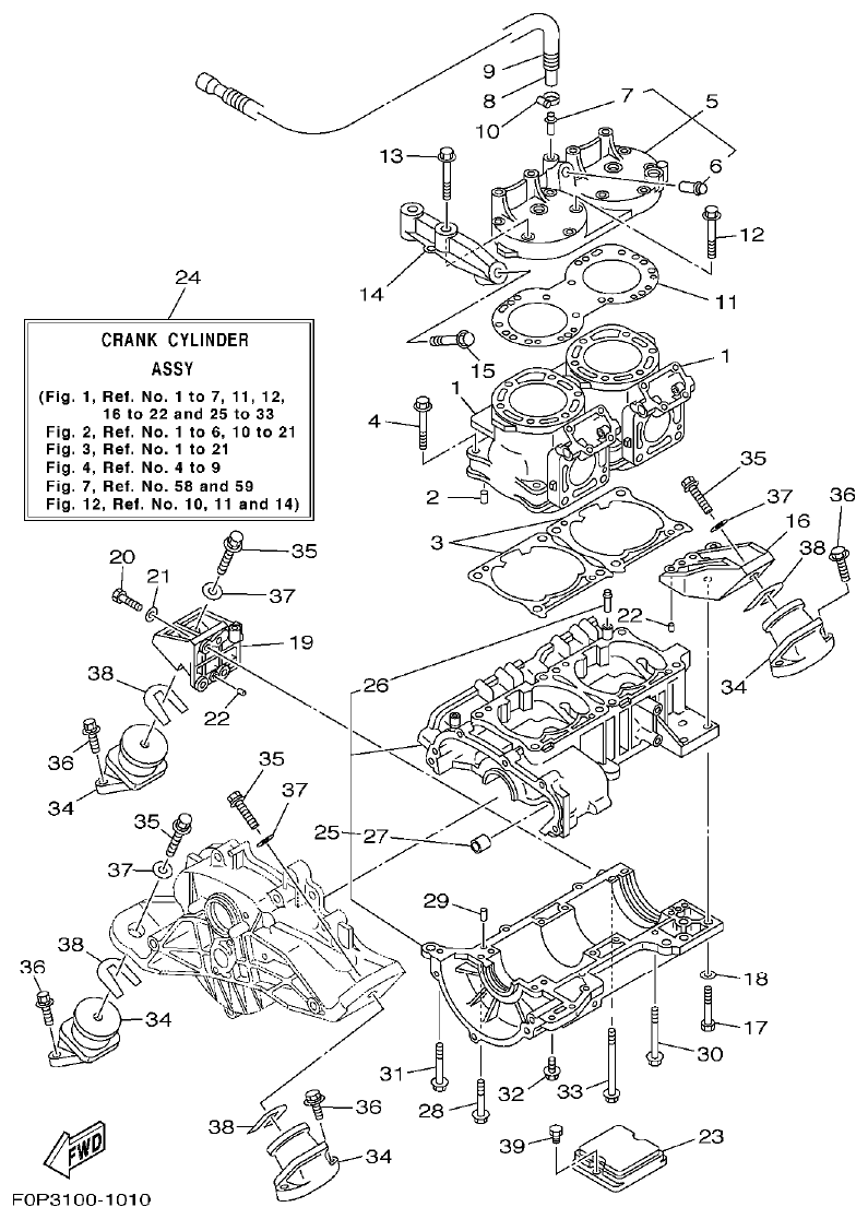 Yamaha XA800A-A CYLINDER. CRANKCASE 1 parts diagram