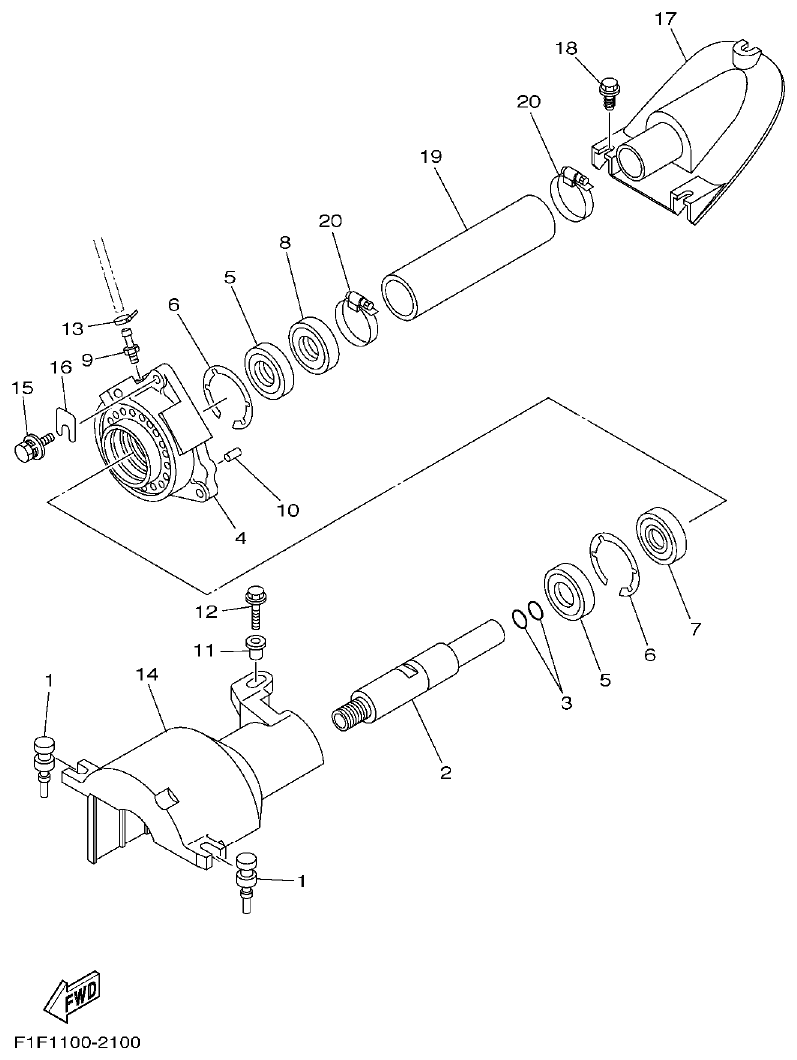 Yamaha XA800A-A JET UNIT 2 parts diagram
