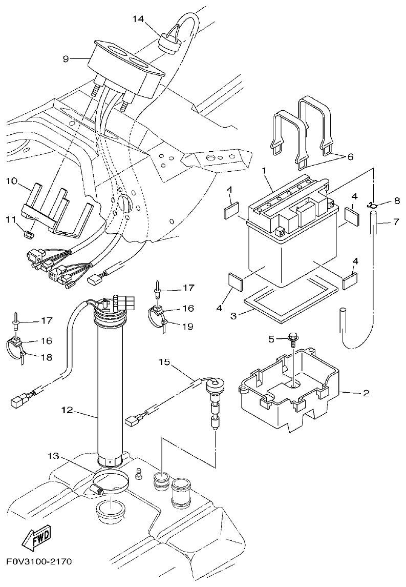 Yamaha XA800A-A ELECTRICAL 2 parts diagram