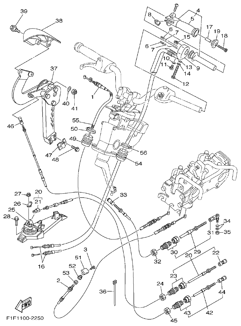 Yamaha XA800A-A CONTROL CABLE parts diagram