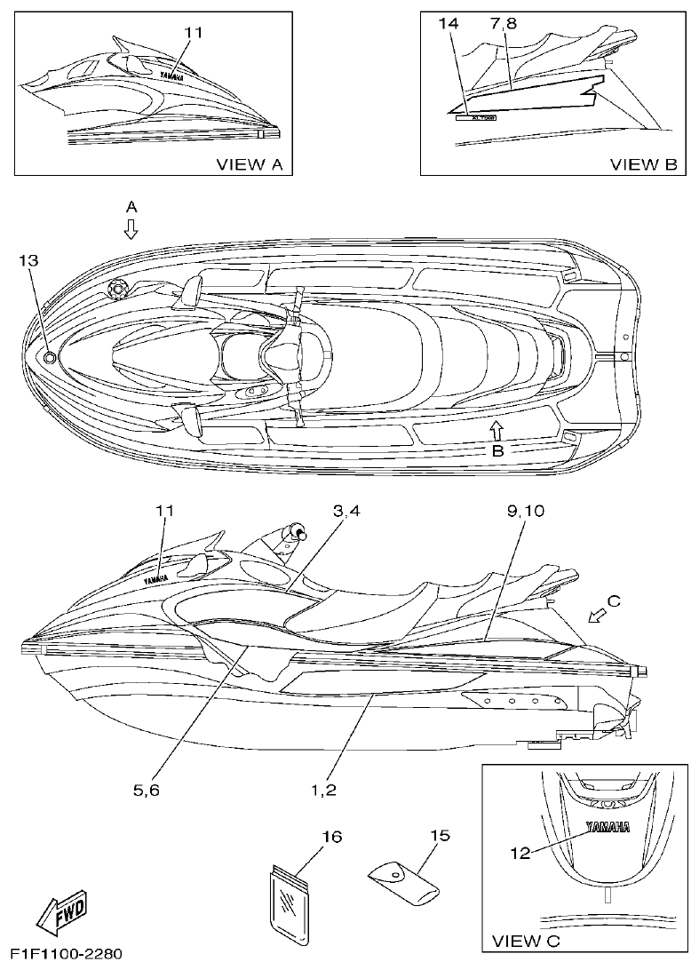 Yamaha XA800A-A GRAPHICS parts diagram