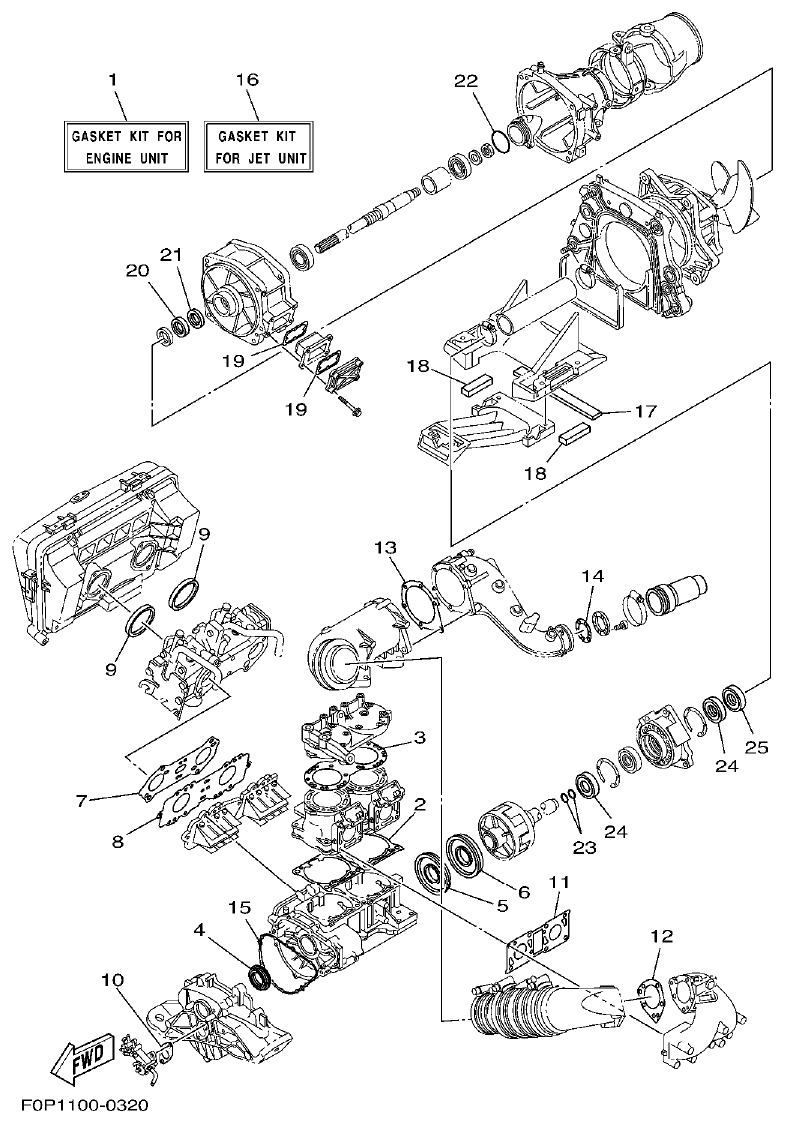 Yamaha XA800A-A REPAIR KIT 1 parts diagram