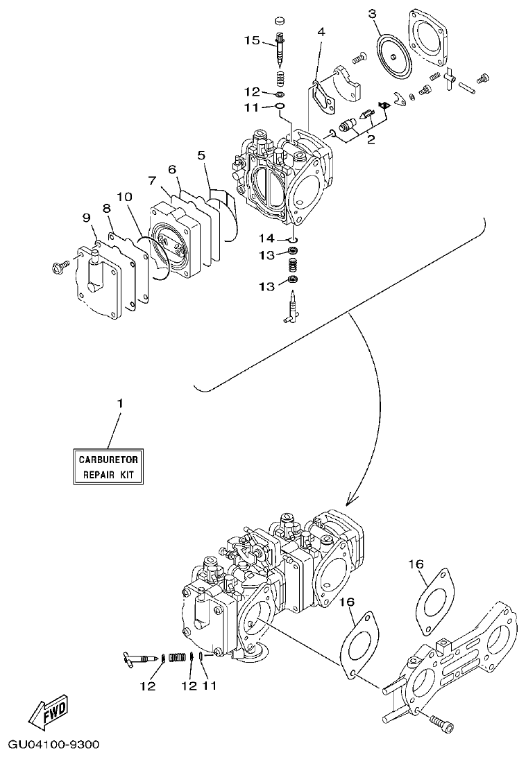 Yamaha XA800A-A REPAIR KIT 2 parts diagram