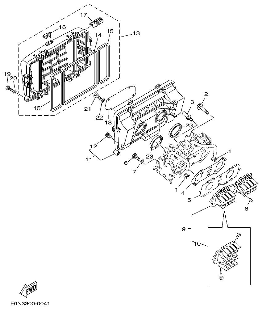 Yamaha XA800A-A INTAKE parts diagram