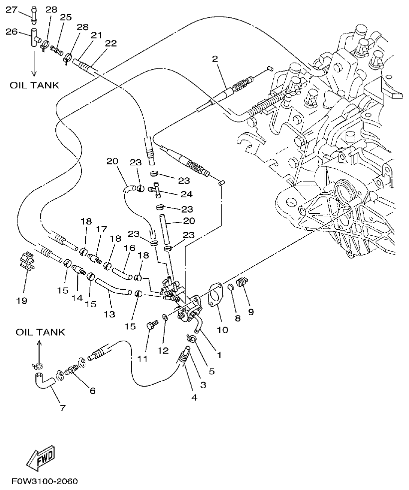 Yamaha XA800A-A OIL PUMP parts diagram