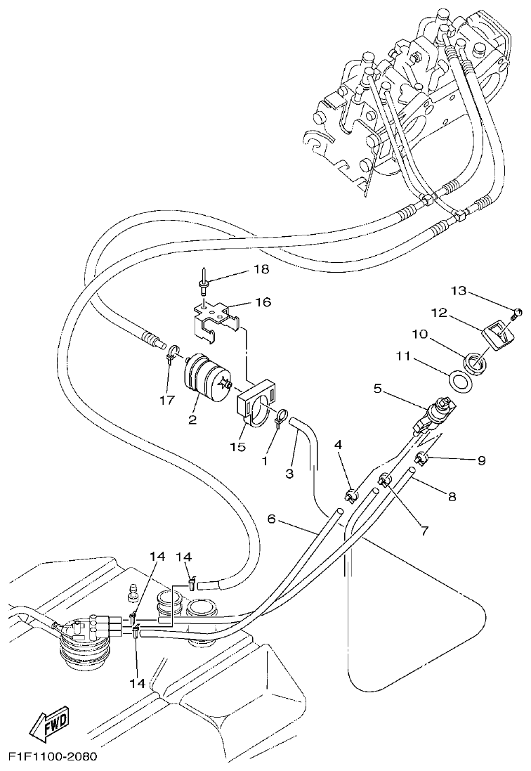Yamaha XA800A-A FUEL parts diagram