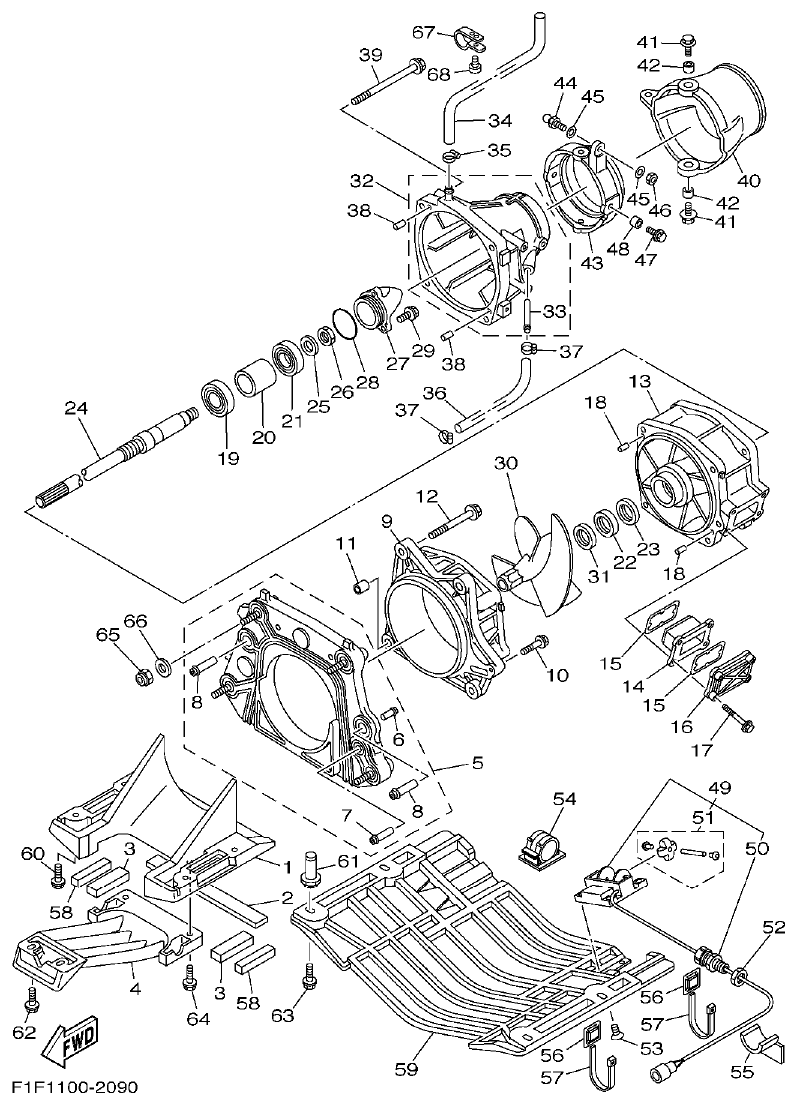 Yamaha XA800A-A JET UNIT 1 parts diagram