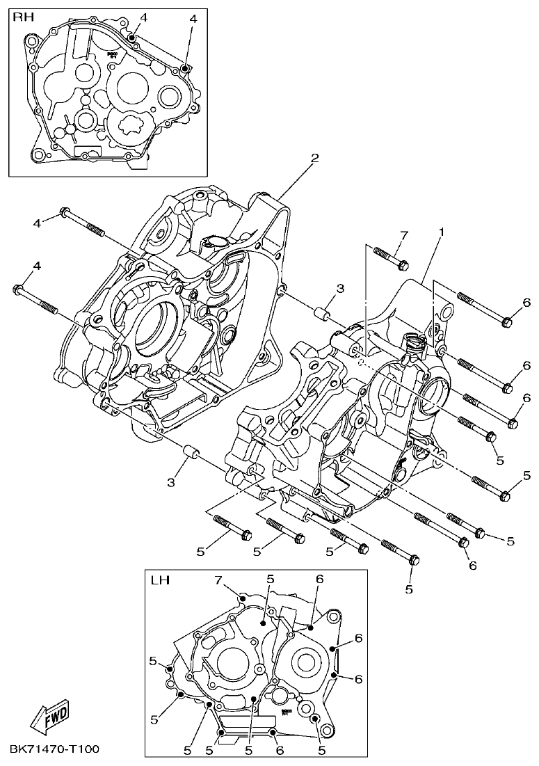 Yamaha YFZ155 CARTER parts diagram