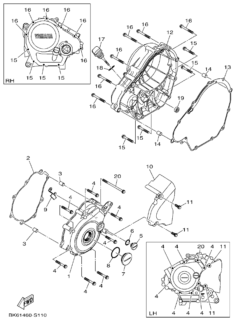 Yamaha YFZ155 CUBIERTA DE CARTER 1 parts diagram
