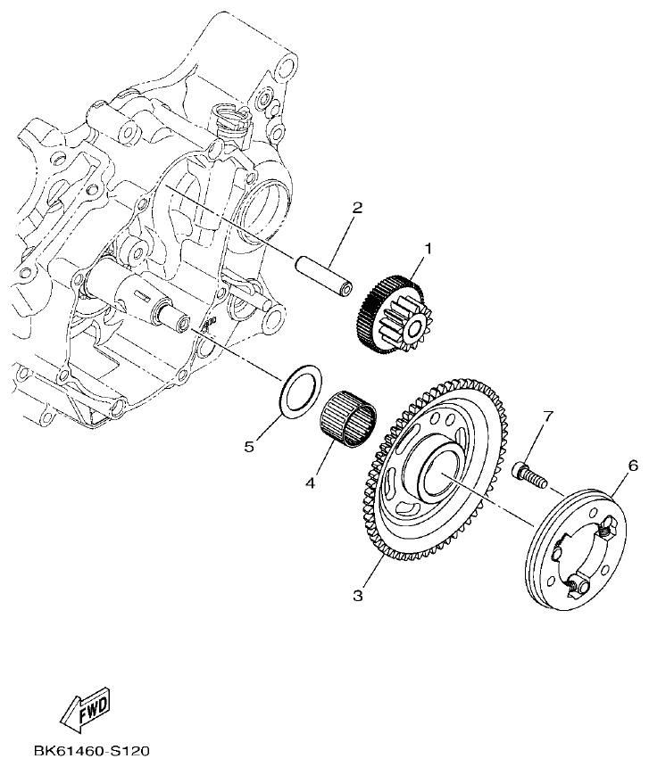 Yamaha YFZ155 EMBRAGUE DEL ARRANQUE parts diagram