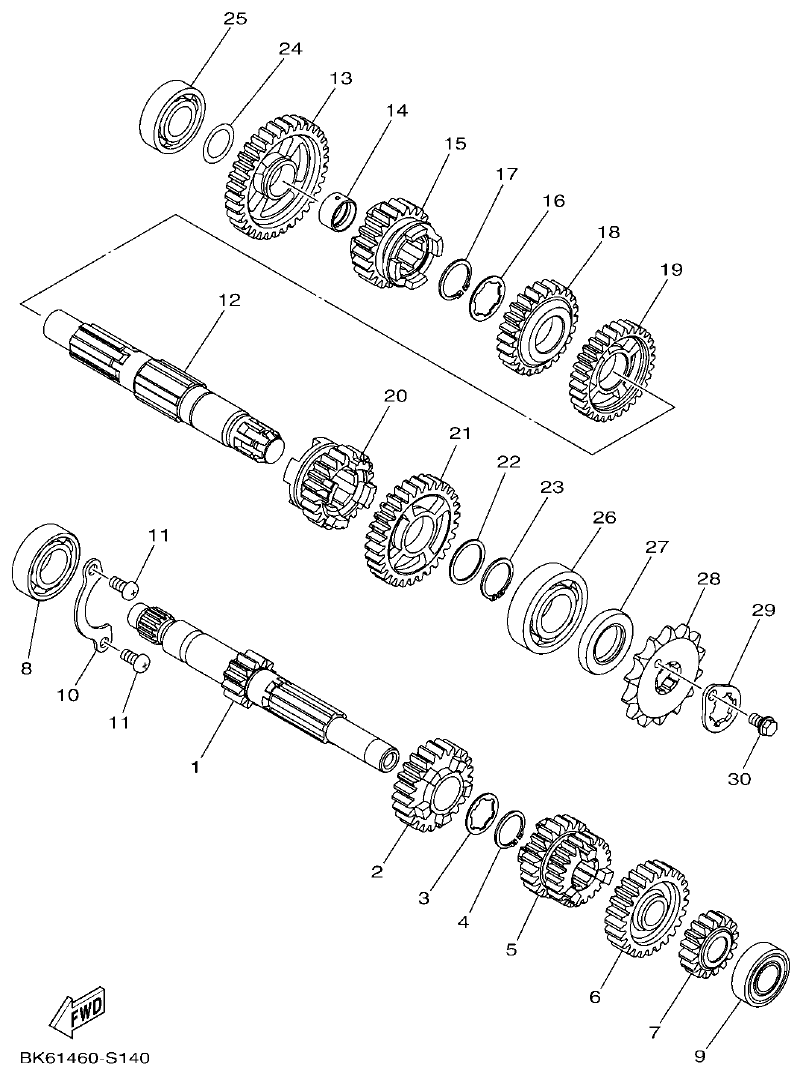 Yamaha YFZ155 TRANSMISION parts diagram