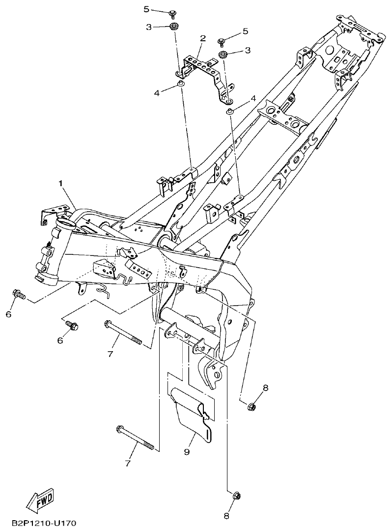 Yamaha YFZ155 CUADRO parts diagram