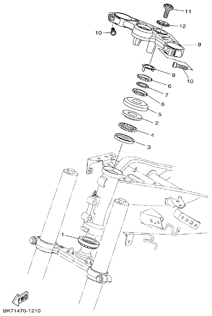 Yamaha YFZ155 DIRECCION parts diagram