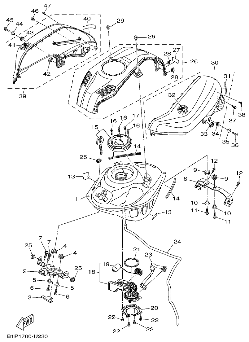 Yamaha YFZ155 DEPOSITO DE COMBUSTIBLE parts diagram
