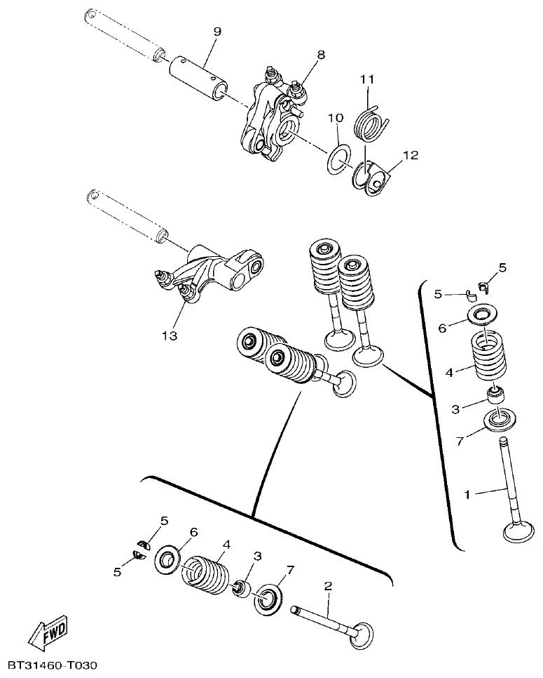 Yamaha YFZ155 VALVULA parts diagram