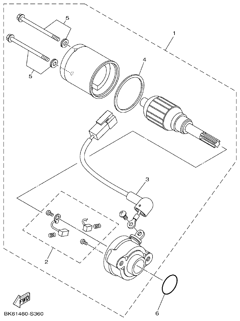 Yamaha YFZ155 MOTOR DE ARRANQUE parts diagram