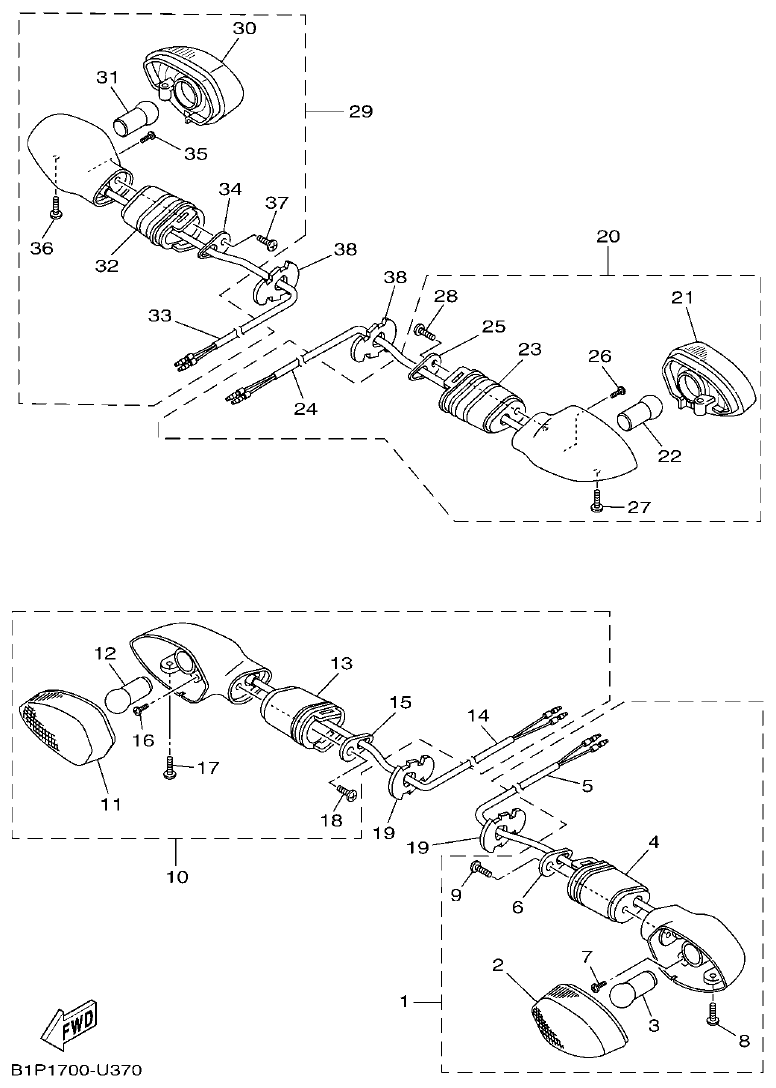 Yamaha YFZ155 LUZ DE DESTELLADOR parts diagram