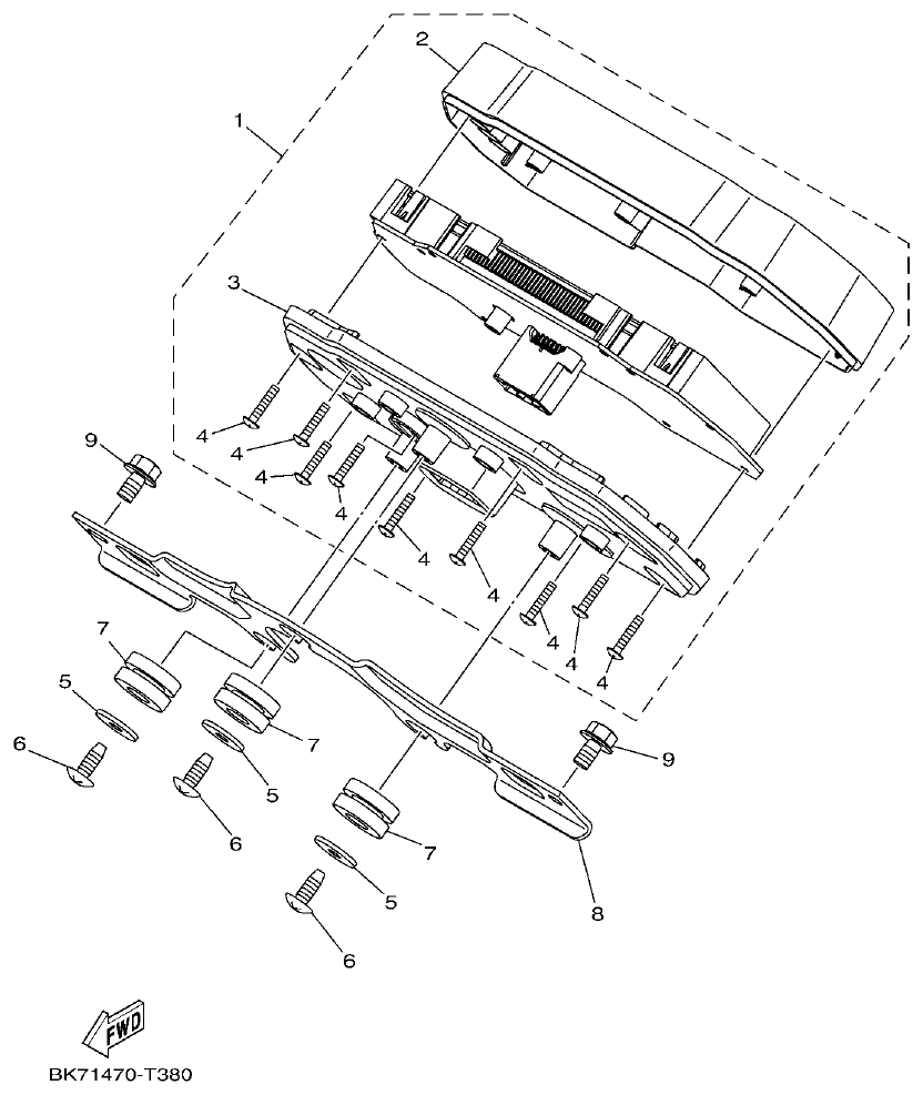 Yamaha YFZ155 MEDIDOR parts diagram