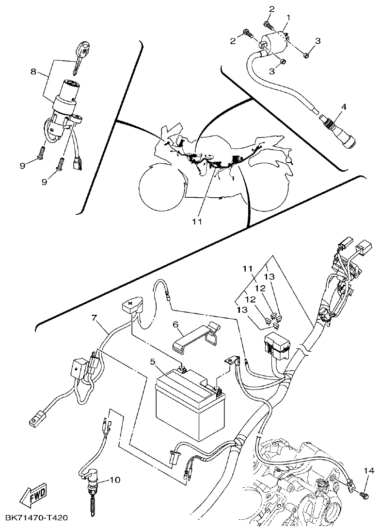 Yamaha YFZ155 EQUIPO ELECTRICO 1 parts diagram