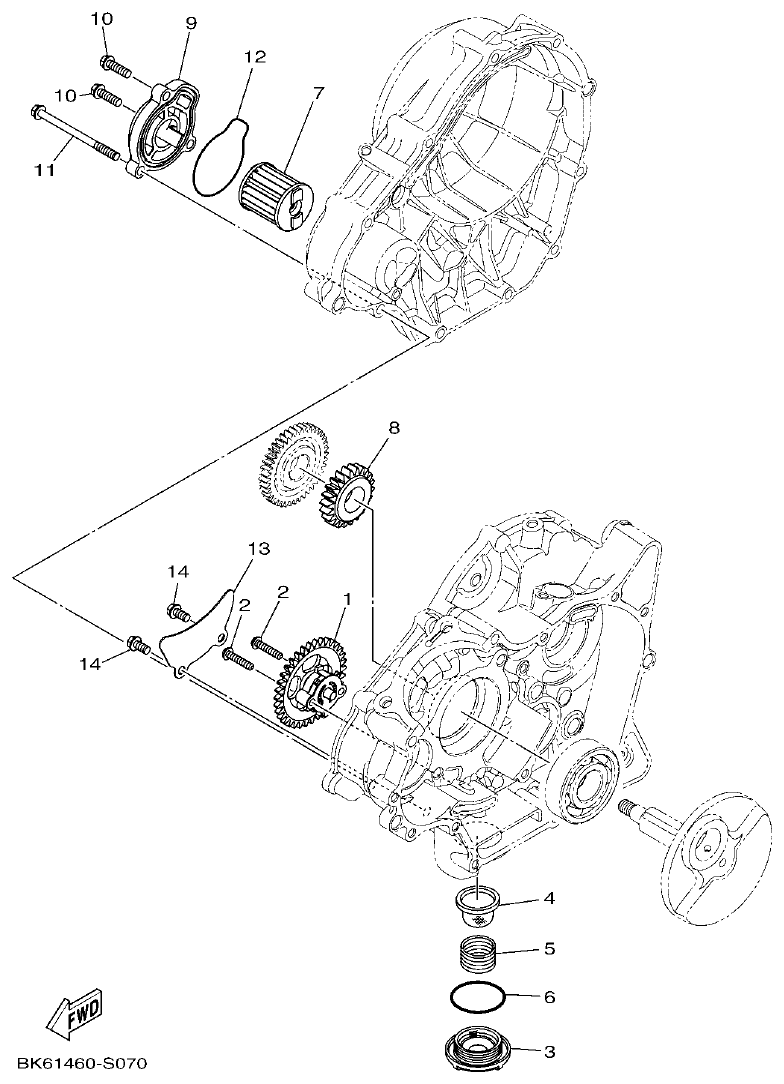 Yamaha YFZ155 BOMBA DE ACEITE parts diagram
