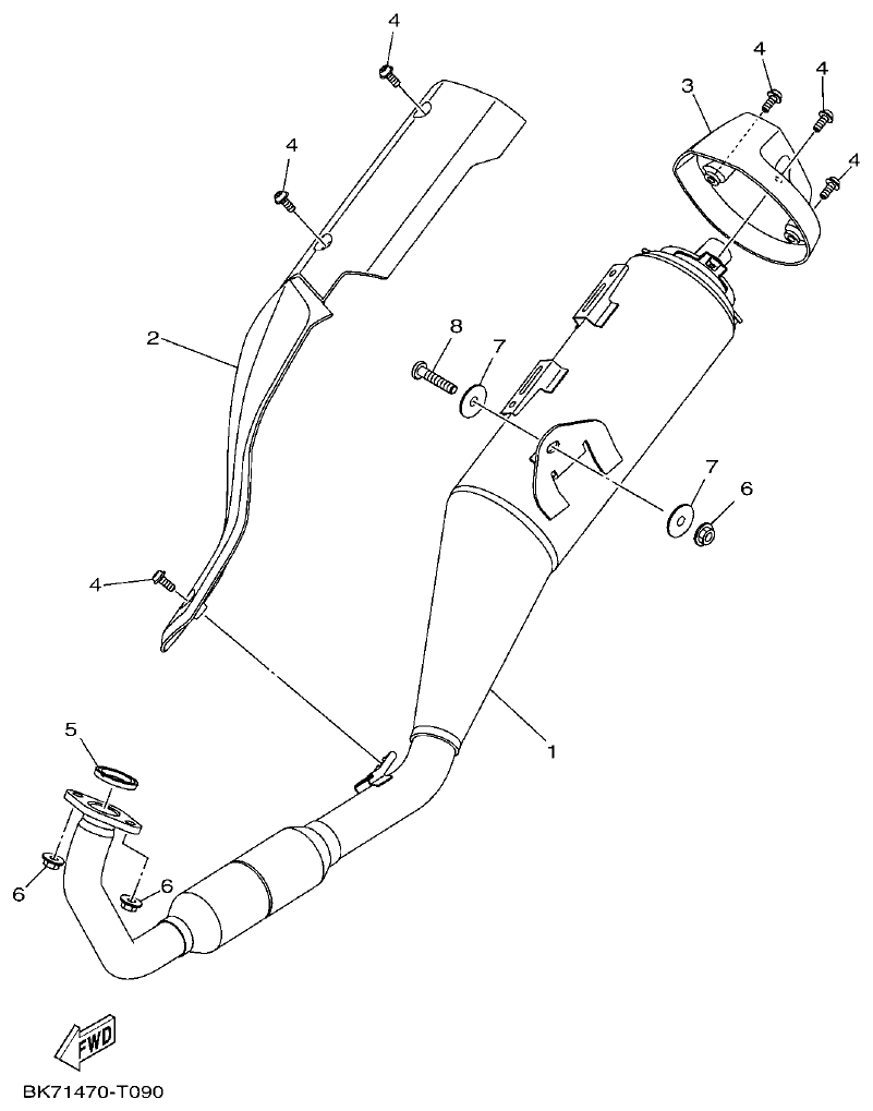 Yamaha YFZ155 DESCARGA parts diagram