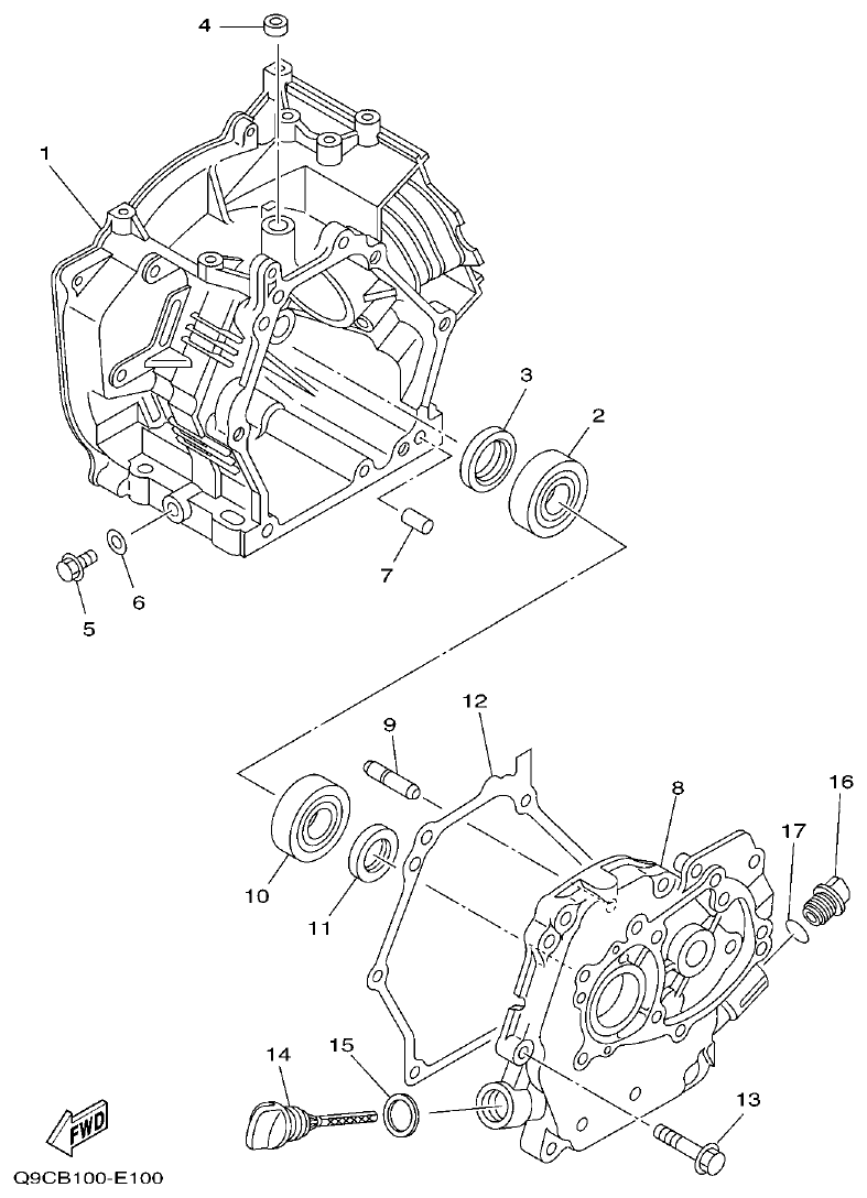 Yamaha YP30G-Q9CC CRANKCASE parts diagram