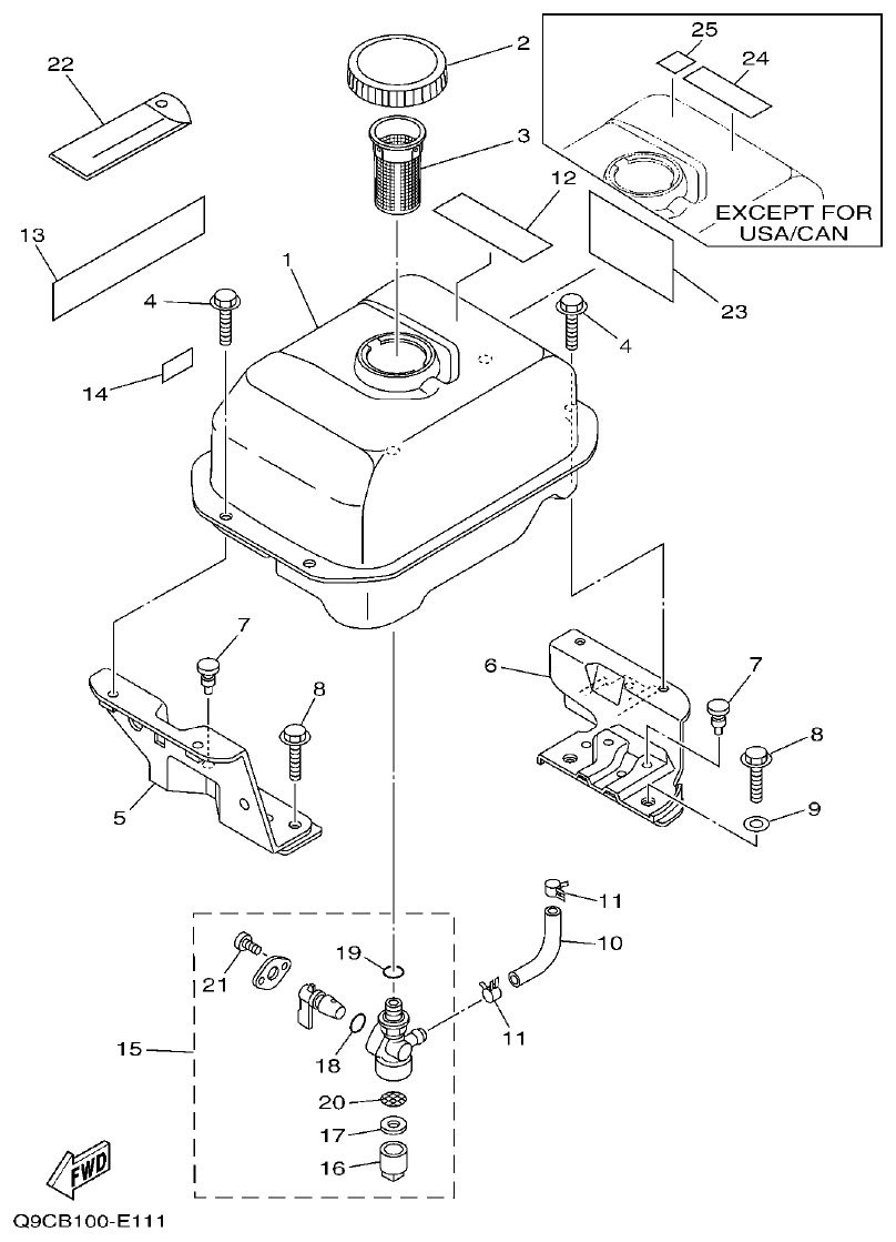 Yamaha YP30G-Q9CC FUEL TANK parts diagram