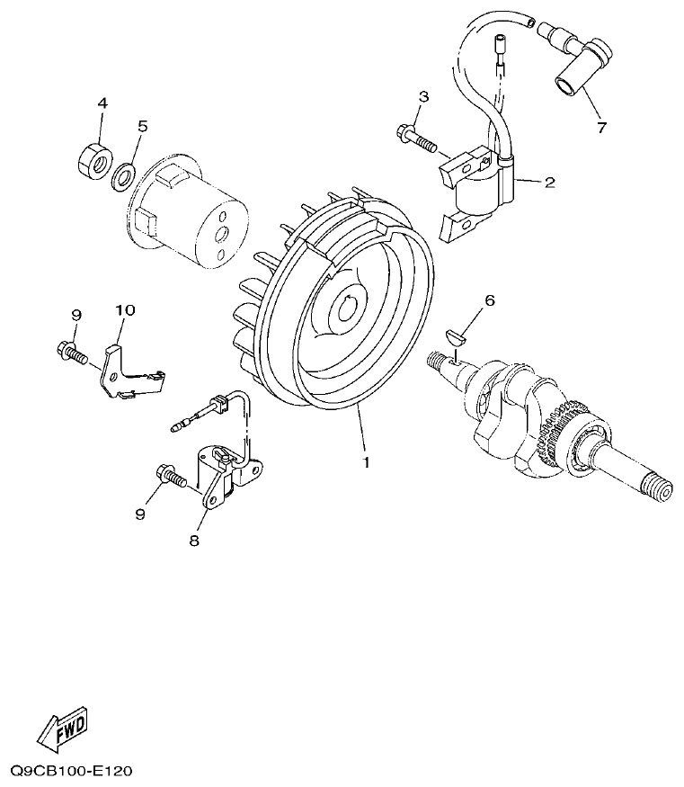Yamaha YP30G-Q9CC GENERATOR 1 parts diagram