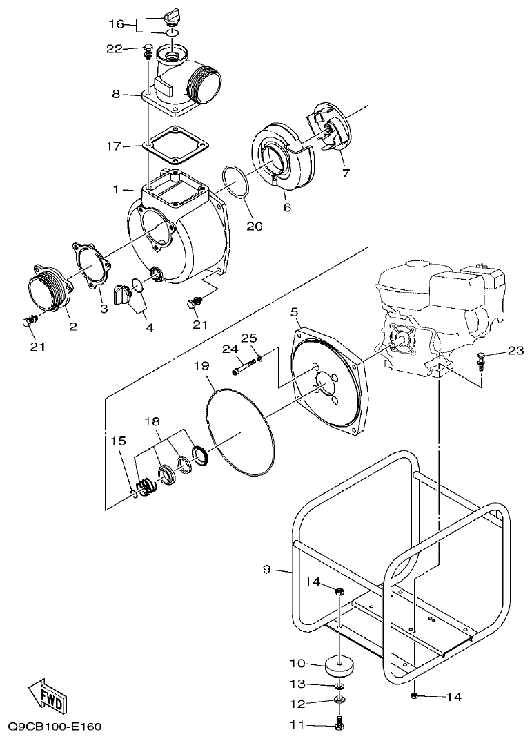 Yamaha YP30G-Q9CC WATER PUMP 3 (YP30G:USA/CAN) parts diagram