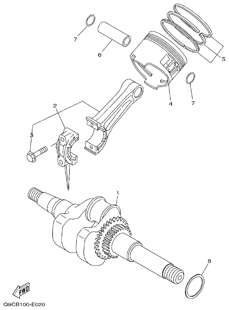 Yamaha YP30G-Q9CC CRANKSHAFT & PISTON parts diagram