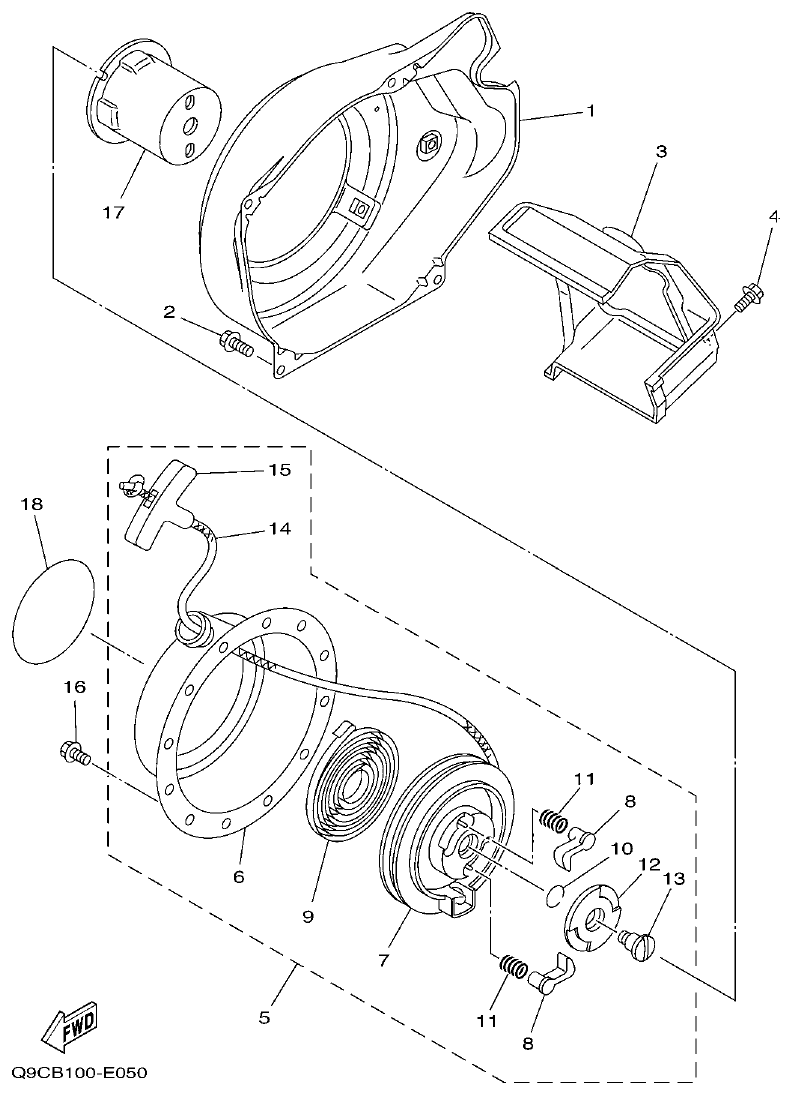 Yamaha YP30G-Q9CC AIR SHROUD & FAN parts diagram