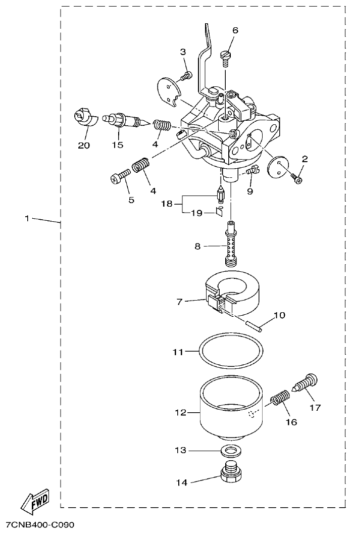 Yamaha YP30G-Q9CC CARBURETOR 2 parts diagram