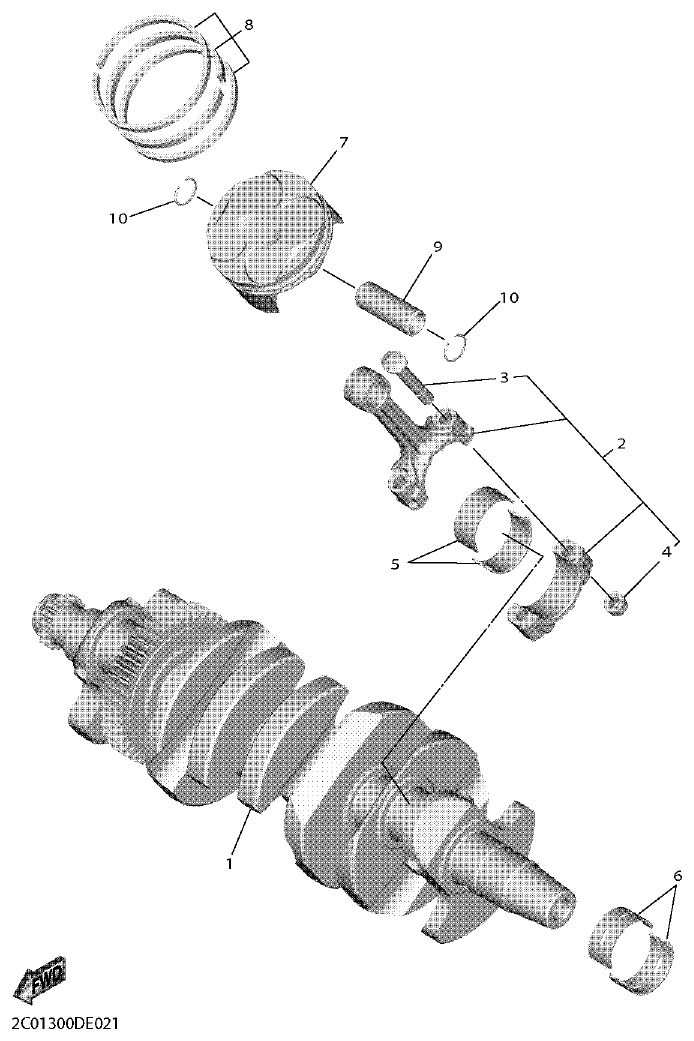 FIG. 2 — CRANKSHAFT & PISTON