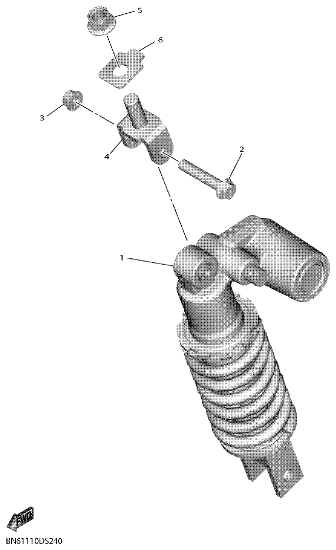 Yamaha YZF600 REAR SUSPENSION parts diagram