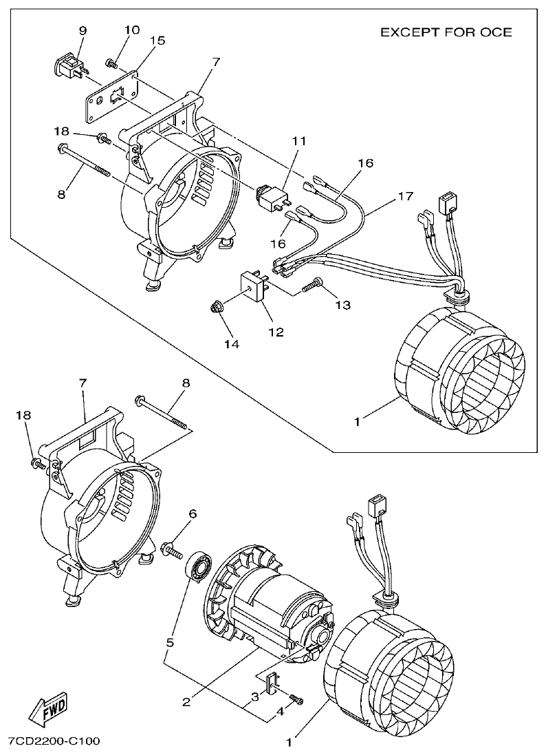 Yamaha ET6 GENERATOR 1 parts diagram